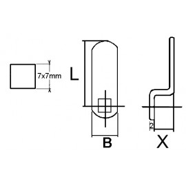 Languette pour cylindre à écrou Ronis 320-25 Kaba