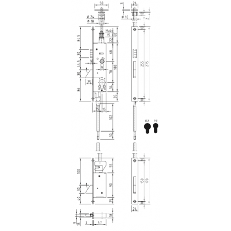 Serrure à mortaiser Multipoints STS