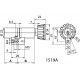 Cylindre à bouton asymétrique 1519A, KABA 8