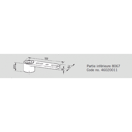 Pivot du haut réglable Dorma 8067 (partie inf)